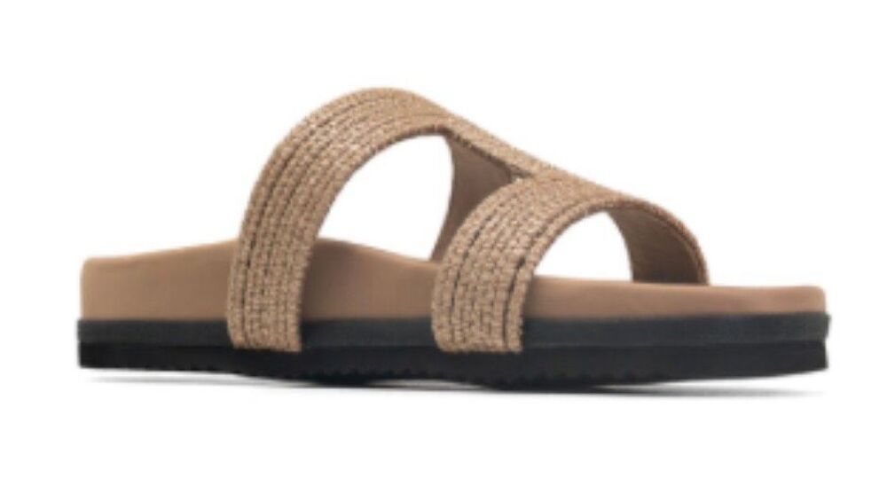 Roam Raffy Cuffs Beaded Slide Sandals NWB Size 6